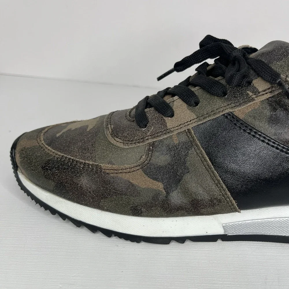 CoFi Holly fashion leather olive black‎ camo sneakers shoes womens size 9.5